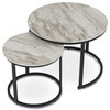 Konferenční stolek 70x70x51cm, mdf, mramor, CT-X7122 WT