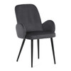 Jídelní židle, šedá, sametová látka, DCL-X7129 GREY2