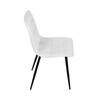 Jídelní židle, bílá, sametová látka, DCL-X7015 WT2