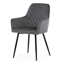 Jídelní židle, šedá, sametová látka, DCH-215 GREY4