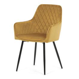 Jídelní židle, žlutá, sametová látka, DCH-215 YEL4