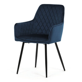 Jídelní židle, modrá, sametová látka, DCH-215 BLUE4