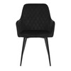 Jídelní židle, černá, sametová látka, DCH-215 BK4