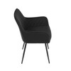 Jídelní židle, černá, sametová látka, DCH-215 BK4