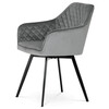 Jídelní židle, šedá, sametová látka, DCH-425 GREY4
