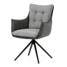 Jídelní židle, šedá, manšestrová látka, DCH-D1345 GREY2