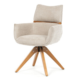 Jídelní židle, béžová, látka, DCH-D1348 CRM2