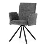 Jídelní židle otočná 180°, šedá, látka bouclé, DCH-W1117 GREY2