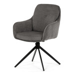 Jídelní židle otočná 180°, šedá, látka, DCH-P3174 GREY2