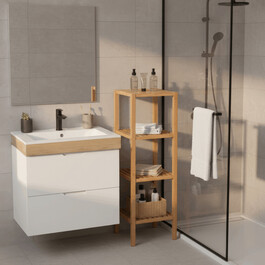 Regál, masiv, hnědá, DR-011-4