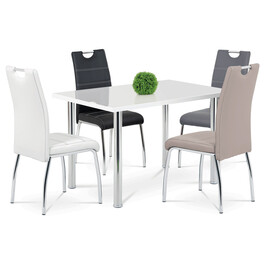 Jídelní židle, bílá, ekokůže, HC-484 WT