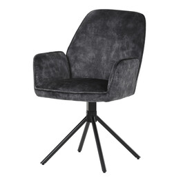 Jídelní židle, černá, sametová látka, HC-511 BK4