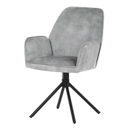 Jídelní židle, šedá, sametová látka, HC-511 SIL4