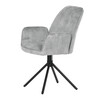 Jídelní židle, šedá, sametová látka, HC-511 SIL4