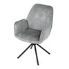 Jídelní židle, šedá, sametová látka, HC-511 SIL4
