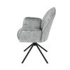 Jídelní židle, šedá, sametová látka, HC-511 SIL4