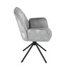 Jídelní židle, šedá, sametová látka, HC-511 SIL4