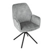 Jídelní židle, šedá, sametová látka, HC-511 SIL4