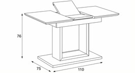 Jídelní stůl rozkládací 110-150x75 cm, mdf HT-430 CAP