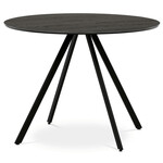 Kulatý jídelní stůl 100x100cm, lamino, šedý dub, HT-R5010 GREY