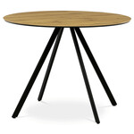 Kulatý jídelní stůl 100x100cm, lamino, dub, HT-R5010 OAK