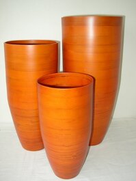 Bambusová váza klasik oranžová XL