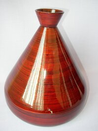 Bambusová váza široká červená