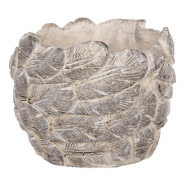 Obal na květiny - betonový, dekor peříček