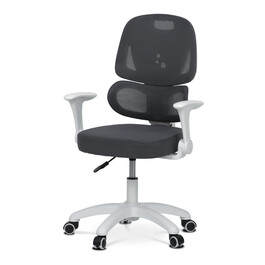 Dětská židle, výškově nastavitelná, šedá síťovina, KA-K1063 GREY