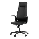 Kancelářské křeslo, synchronní mechanismus, černá ekokůže, KA-T8325 BK
