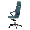 Kancelářské křeslo, houpací mechanismus, modrá ekokůže, KA-T8426 GRN