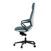 Kancelářské křeslo, houpací mechanismus, modrá ekokůže, KA-T8426 GRN