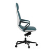 Kancelářské křeslo, houpací mechanismus, modrá ekokůže, KA-T8426 GRN