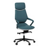 Kancelářské křeslo, houpací mechanismus, modrá ekokůže, KA-T8426 GRN