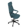 Kancelářské křeslo, houpací mechanismus, modrá ekokůže, KA-T8426 GRN