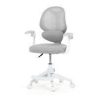 Dětská židle, výškově nastavitelná, šedá síťovina, KA-W8008 GREY