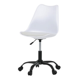 Pracovní židle, výškově nastavitelná, bílá plast, KA-X7055 WT