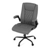 Kancelářské křeslo, houpací mechanismus, šedá ekokůže, KA-Y344 GREY