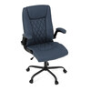 Kancelářské křeslo, houpací mechanismus, modrá ekokůže, KA-Y344 BLUE