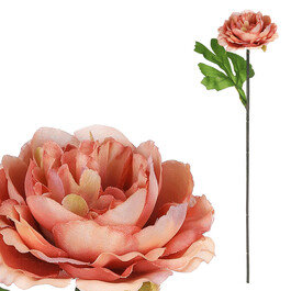 Pivoňka - umělá řezaná květina, hnědá