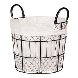 Koš kovový, s látkou.