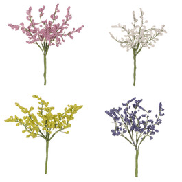 Větev umělá - drobné bobule, mix 4 barev, cena za 1 ks.