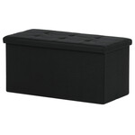 Taburet s úložným prostorem, černá, látka, TAB-462 BK2