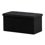 Taburet s úložným prostorem, černá, manšestrová látka, TAB-472 BK6