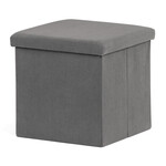 Taburet s úložným prostorem, šedá, manšestrová látka, TAB-471 GREY6