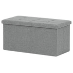 Taburet s úložným prostorem, šedá, jemně hrubá látka, TAB-462 GREY2