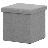 Taburet s úložným prostorem, šedá, látka, TAB-461 GREY2
