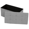 Taburet s úložným prostorem, šedá, jemně hrubá látka, TAB-462 GREY2