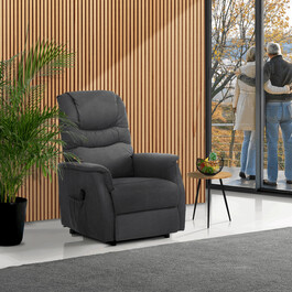 Polohovací křeslo, elektrické kabelové ovládání, šedá, látka, TV-1171 GREY2