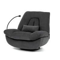 Polohovací křeslo, elektrické zabudované ovládání, šedá, látka, TV-7081 GREY2